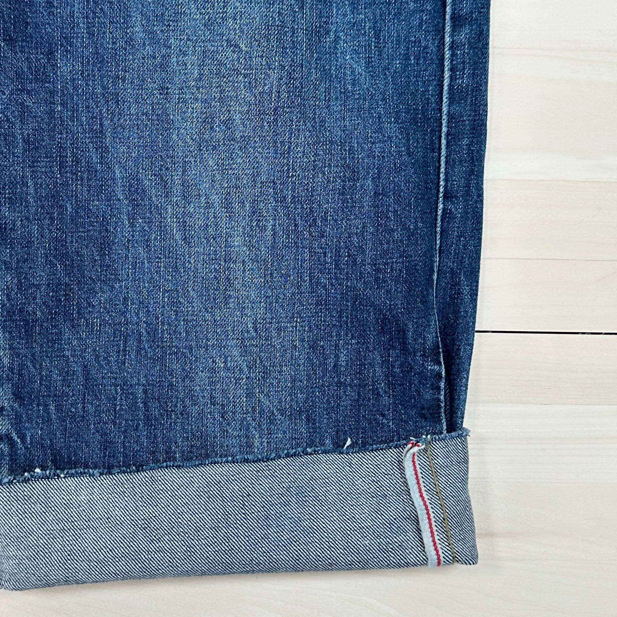 Men's Blue Vintage Evisu Cutoff Selvedge Denim Shorts - 30x16-5