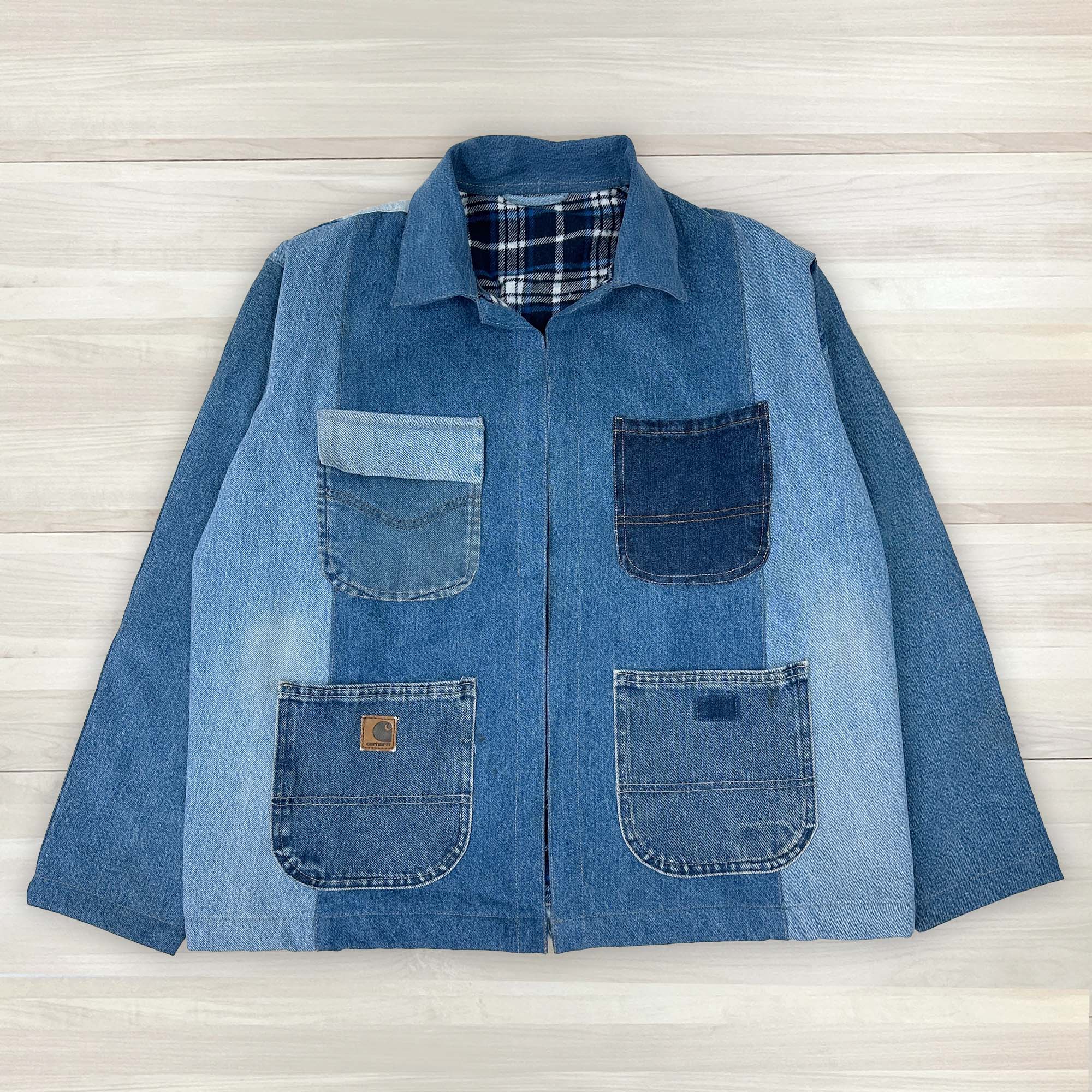 Chore Coat Made From Upcycled Work Jeans - L/XL-1