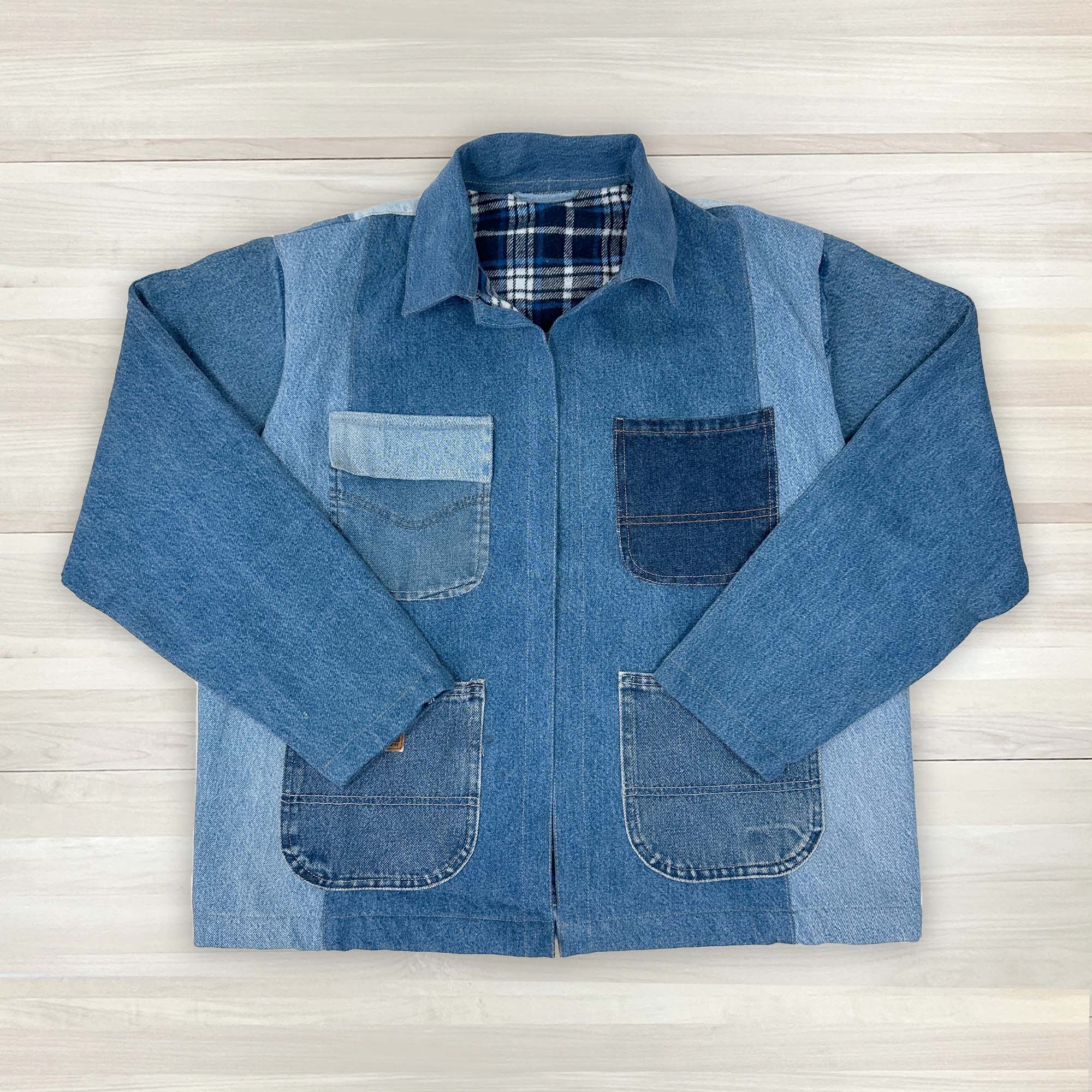 Chore Coat Made From Upcycled Work Jeans - L/XL-3