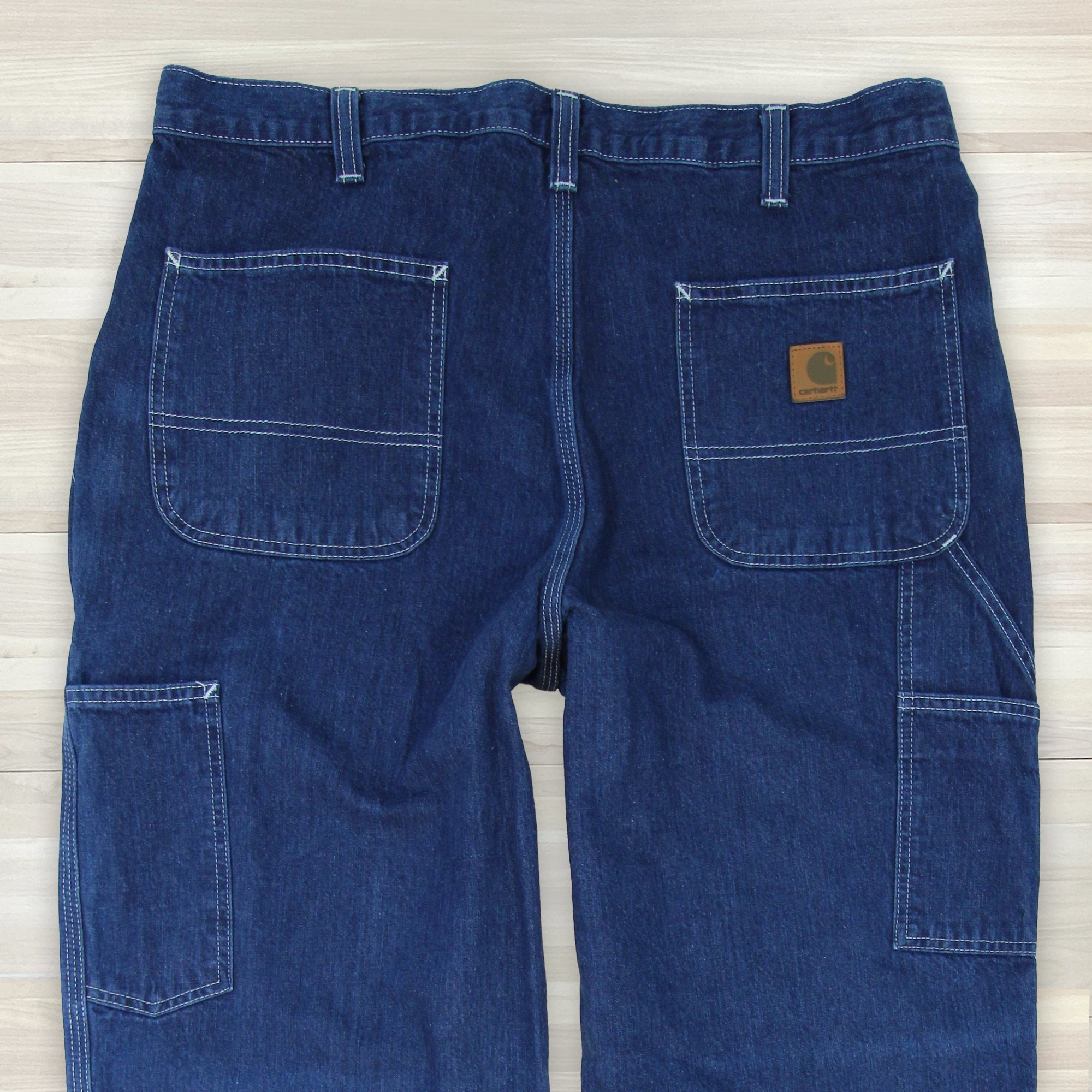 Men's Carhartt Dungaree Fit Carpenter Work Jeans - 36x30 Great Lakes Reclaimed Denim