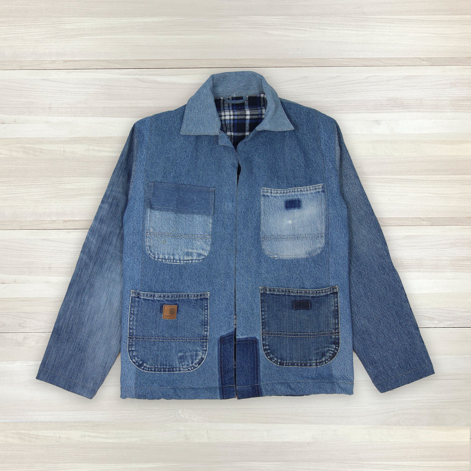 Chore Coat Made From Recycled Carhartt Work Jeans - Small / Medium-1
