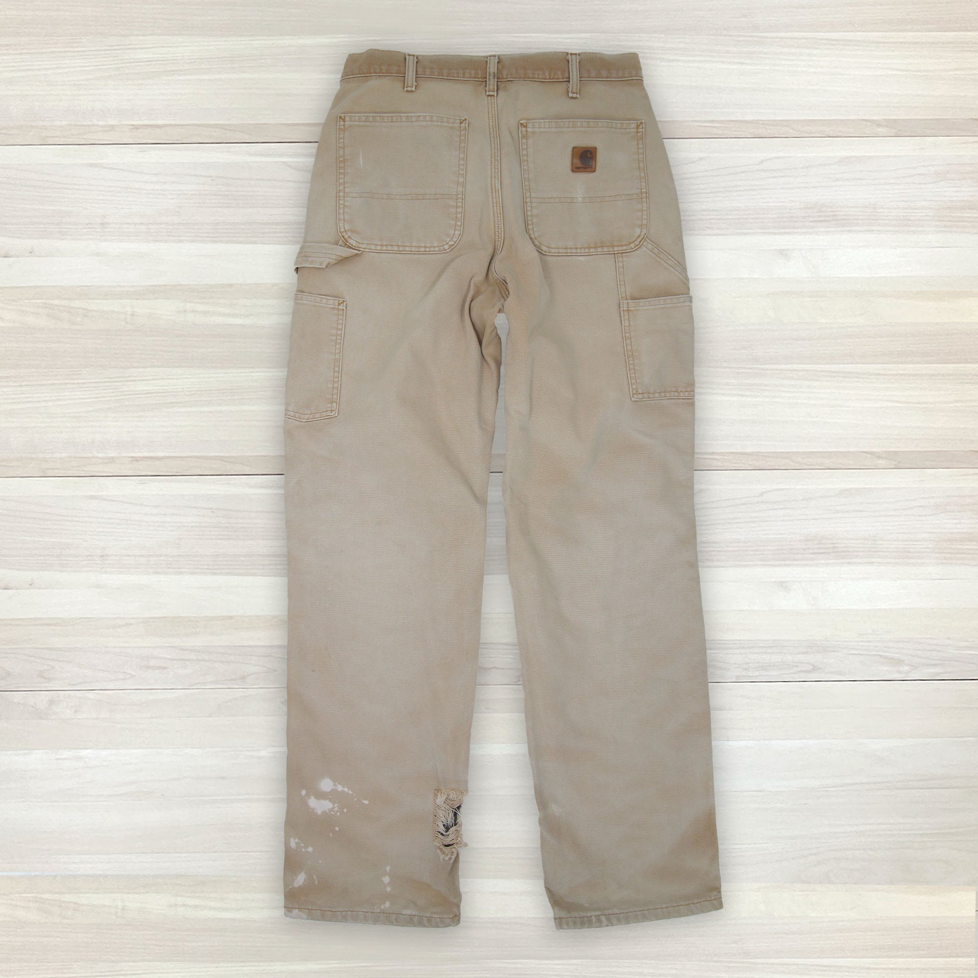 Men's Carhartt B111 BRN Flannel Lined Loose Fit Pants - Measures 30x33-3