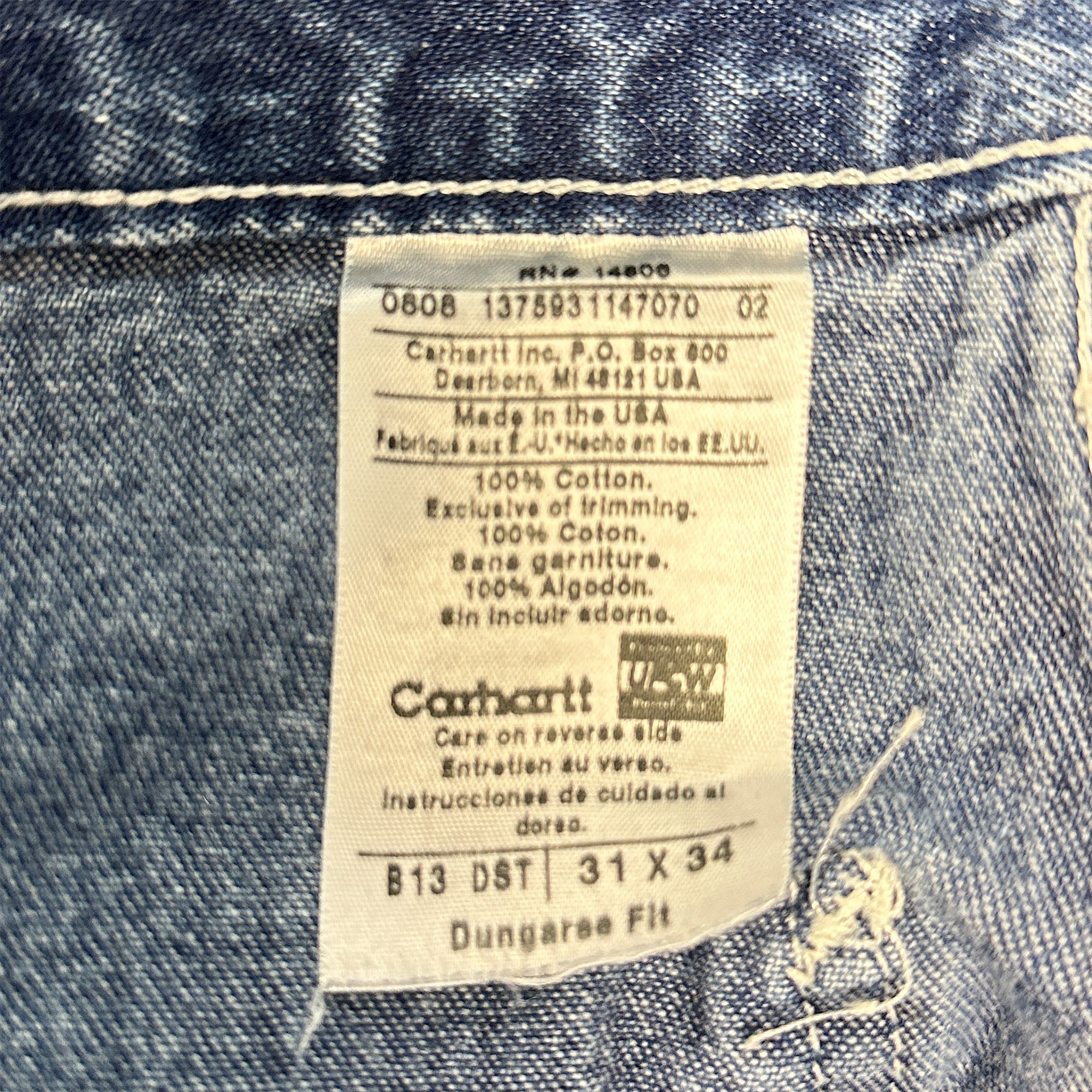 Men's Carhartt B13 DST Carpenter Jeans - Measures 30x33-4