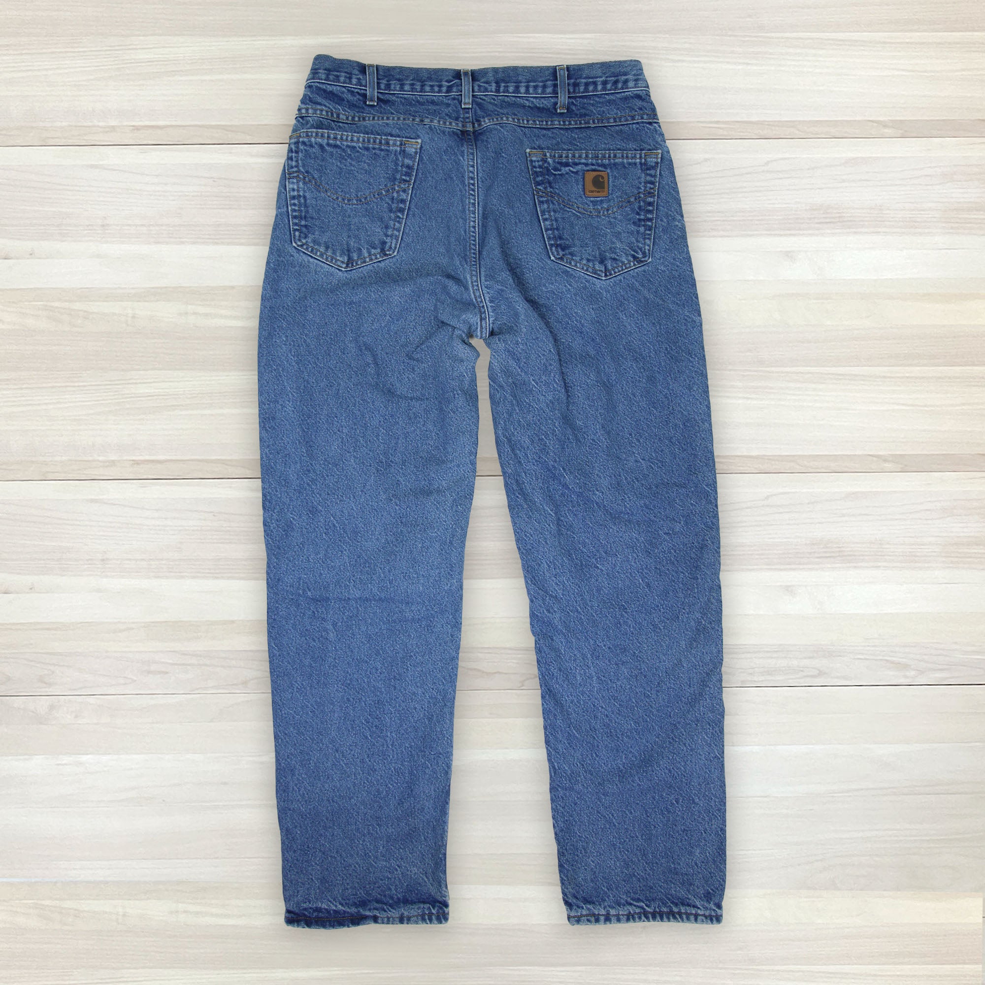 Men's Vintage Carhartt B21 DST Flannel Lined Jeans USA - Measures 34x32