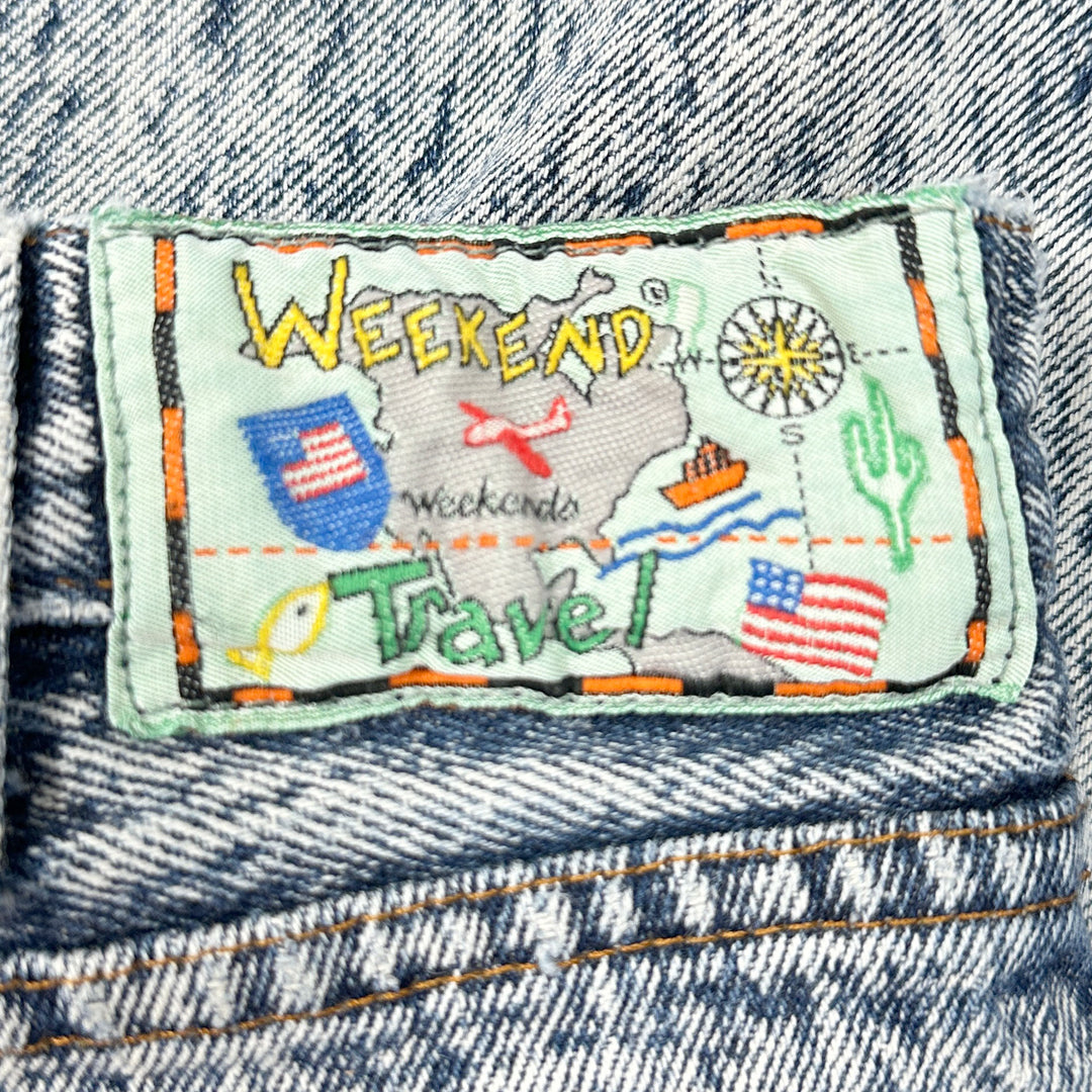 Vintage 1989 JC Penney Weekend Travel Acid Washed Tapered Fit USA - Measures 34x31