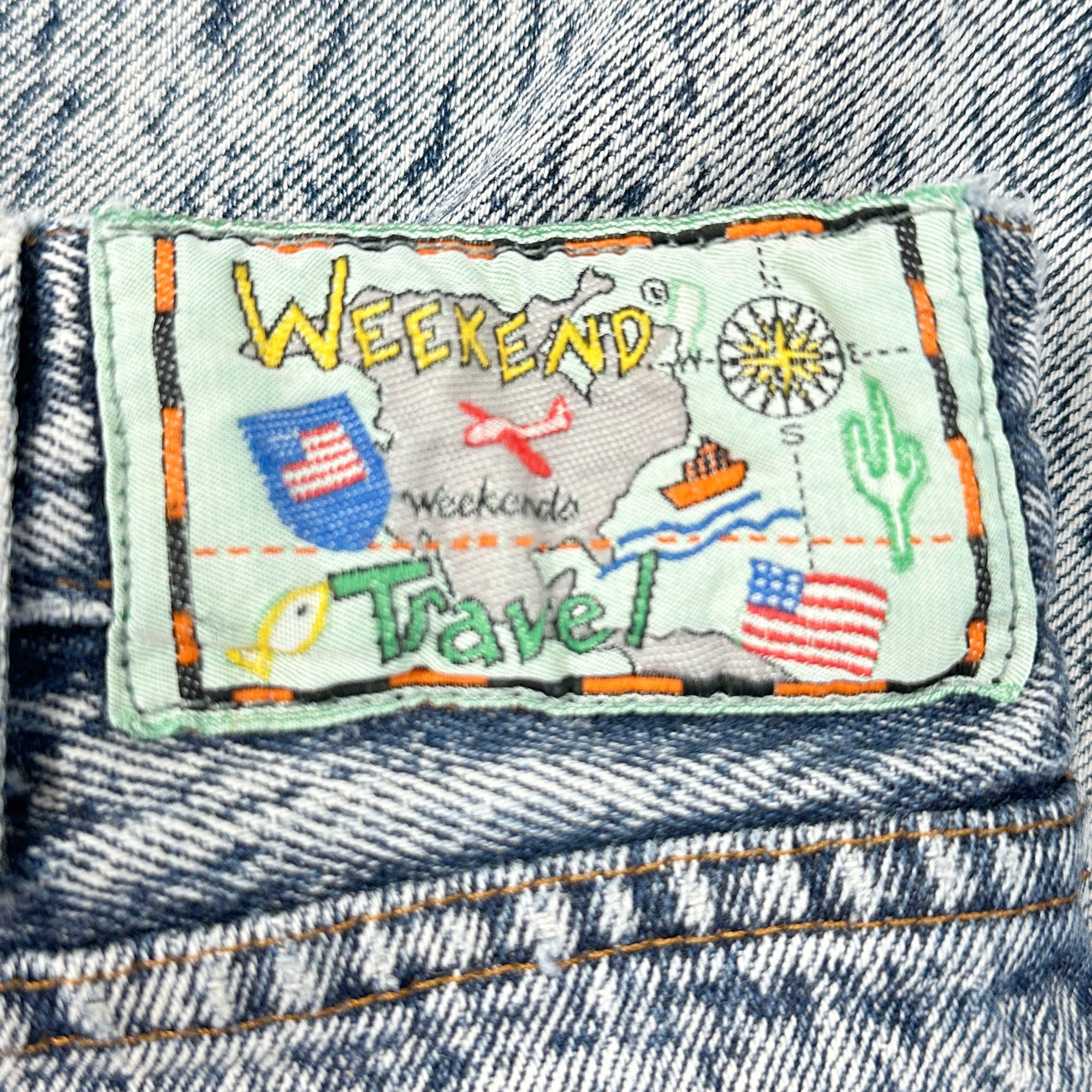 Vintage 1989 JC Penney Weekend Travel Acid Washed Tapered Fit USA - Measures 34x31-3