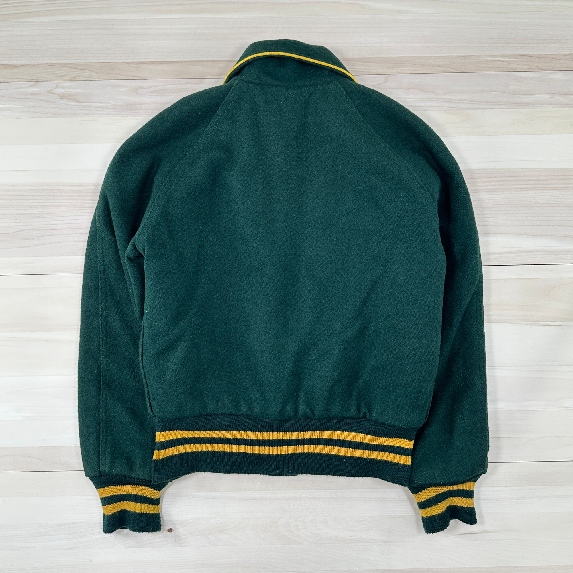 Vintage Maple Wool Varsity Jacket Packers Green and Gold - Small-6