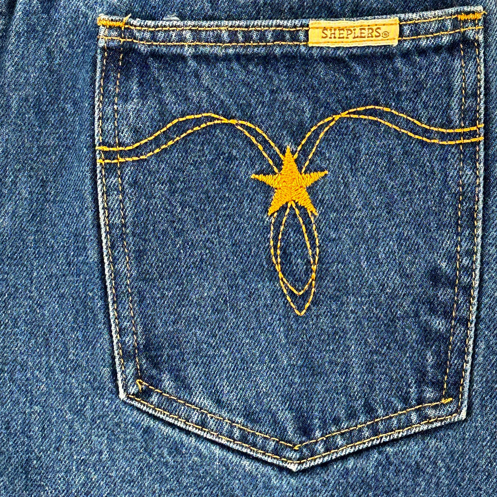 Men's Vintage 90s Shepler Western Straight Leg Jeans USA - Measures 32x32-3