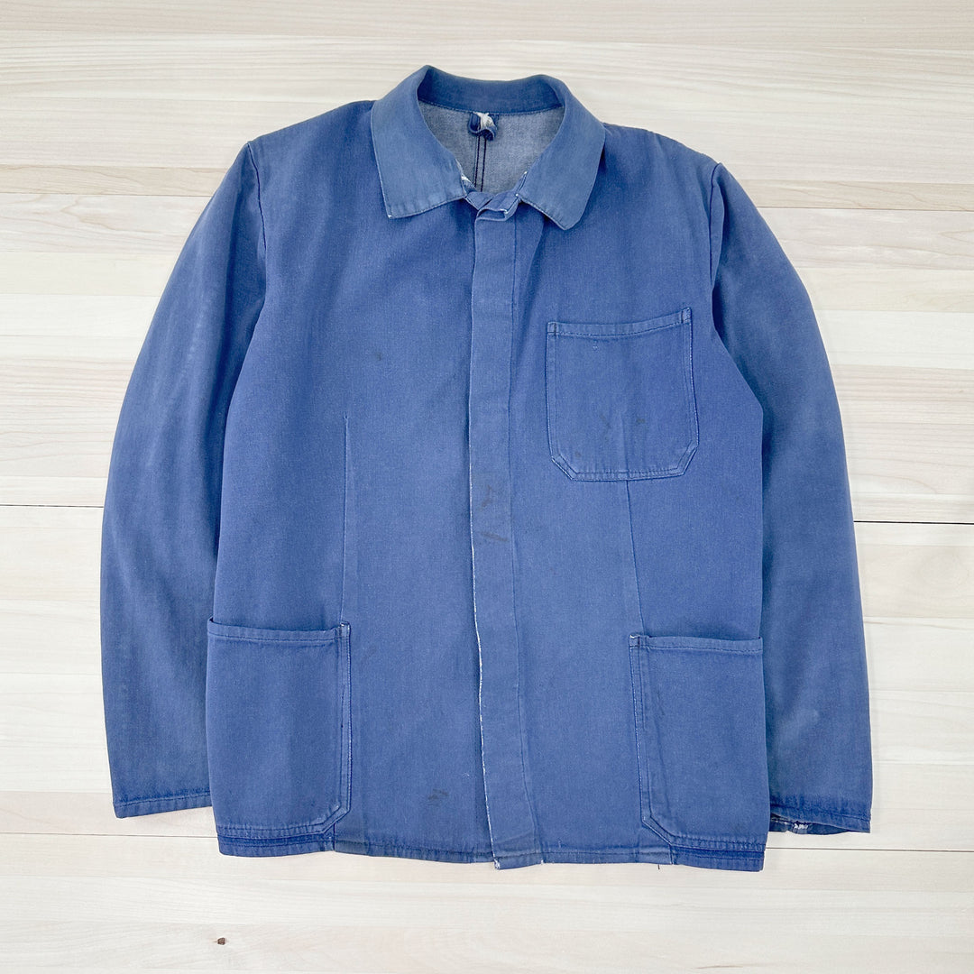 Distressed Vintage Krähe Blue Work Jacket - Women's Medium