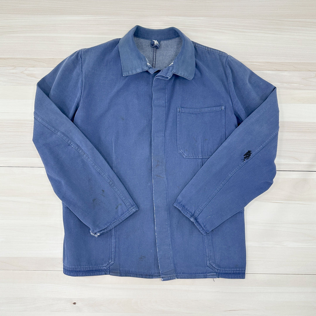 Distressed Vintage Krähe Blue Work Jacket - Women's Medium