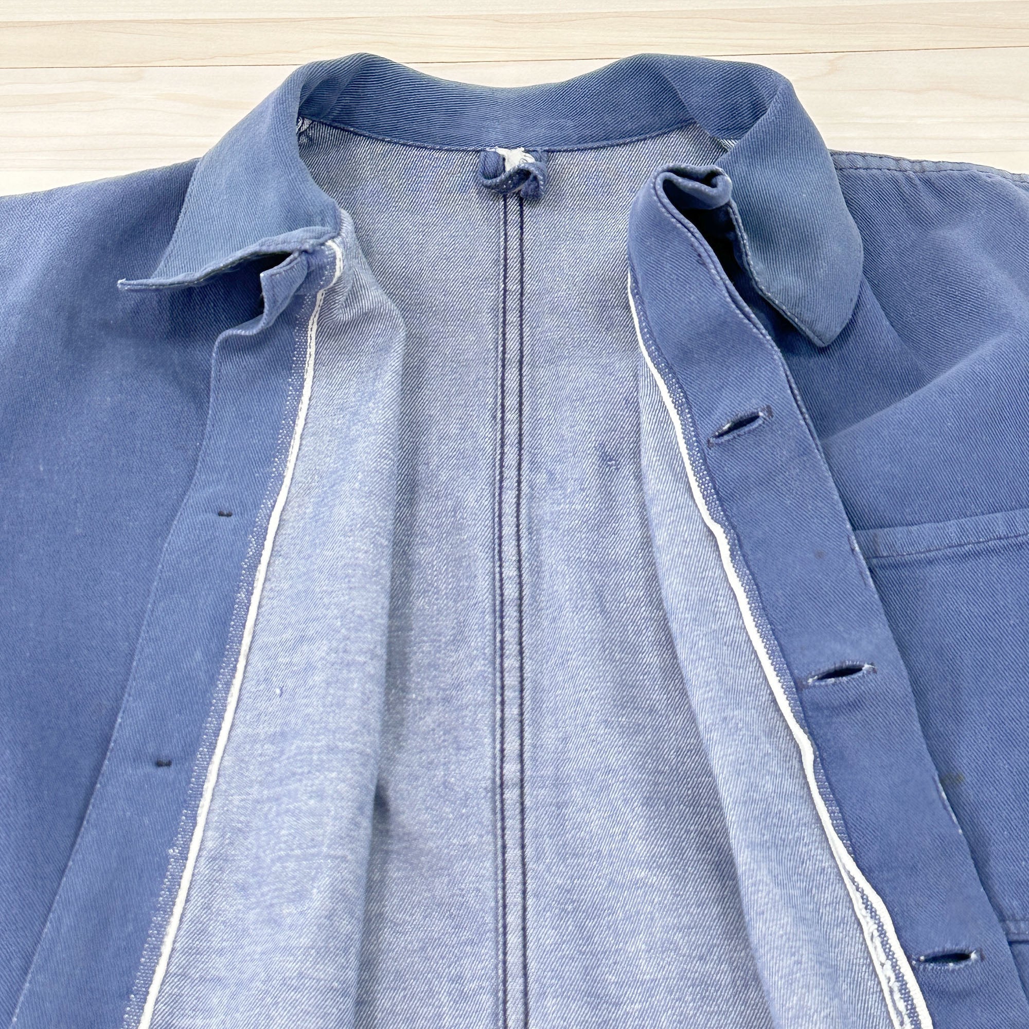 Distressed Vintage Krähe Blue Work Jacket - Women's Medium-4