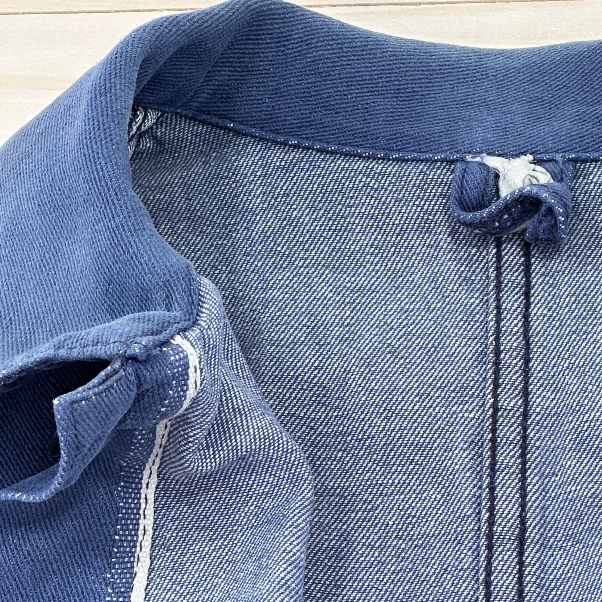Distressed Vintage Krähe Blue Work Jacket - Women's Medium-2