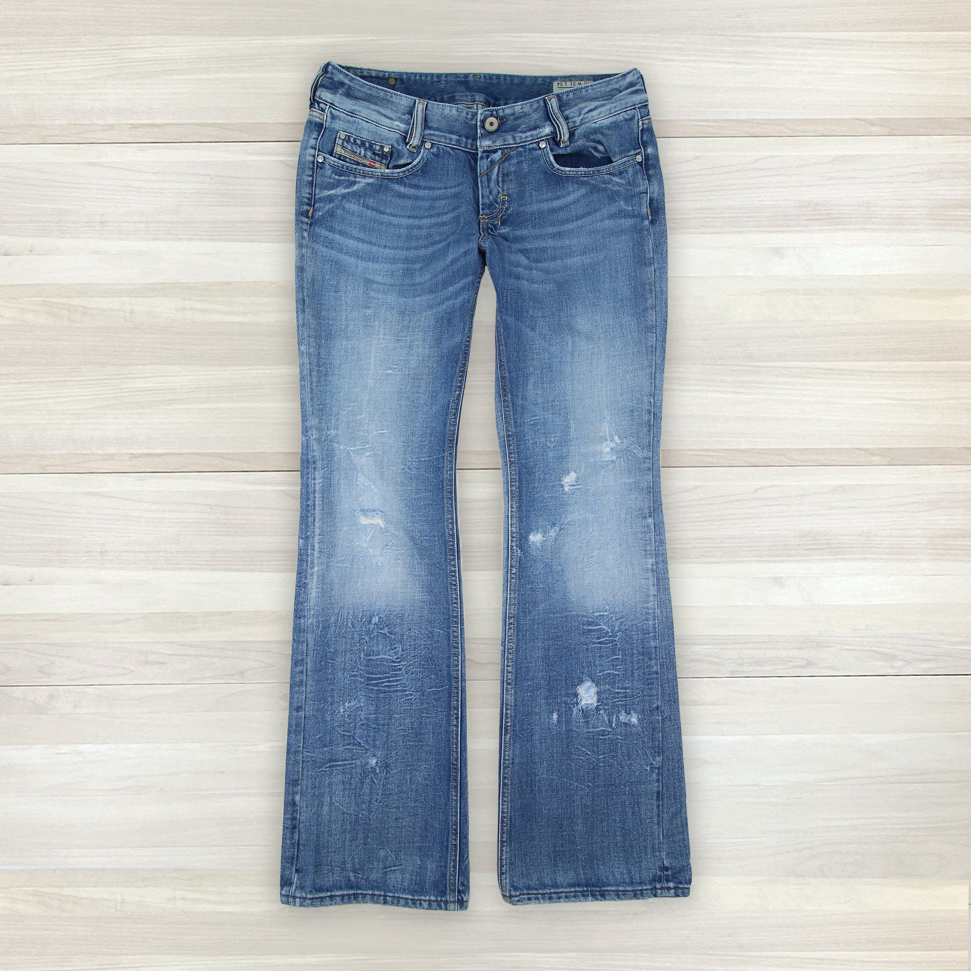 Women's Diesel Y2K Louvely Distressed Bootcut Jeans - 31x34
