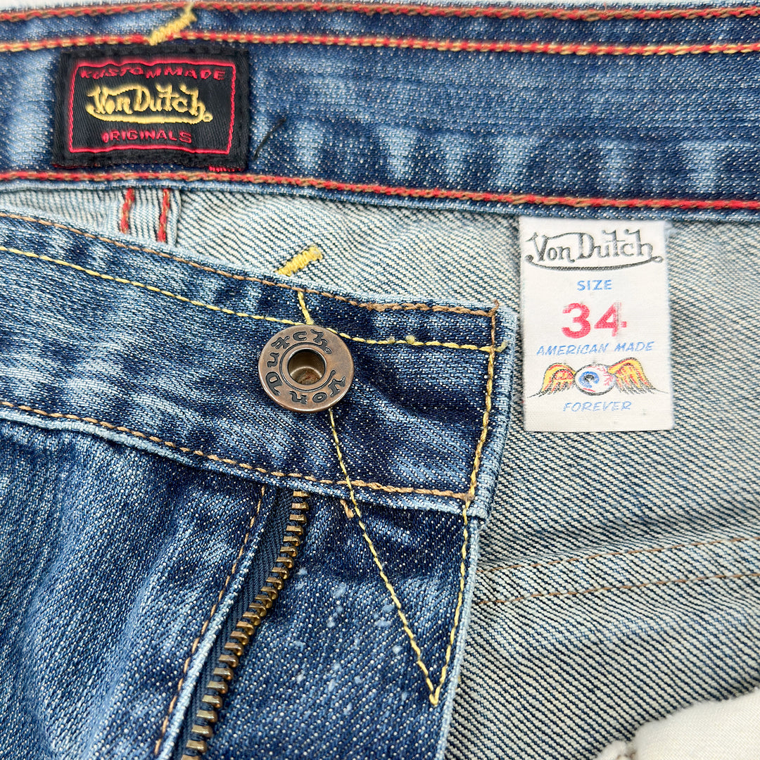 Vintage Von Dutch Slider Tint & Crease Jeans - 34x34