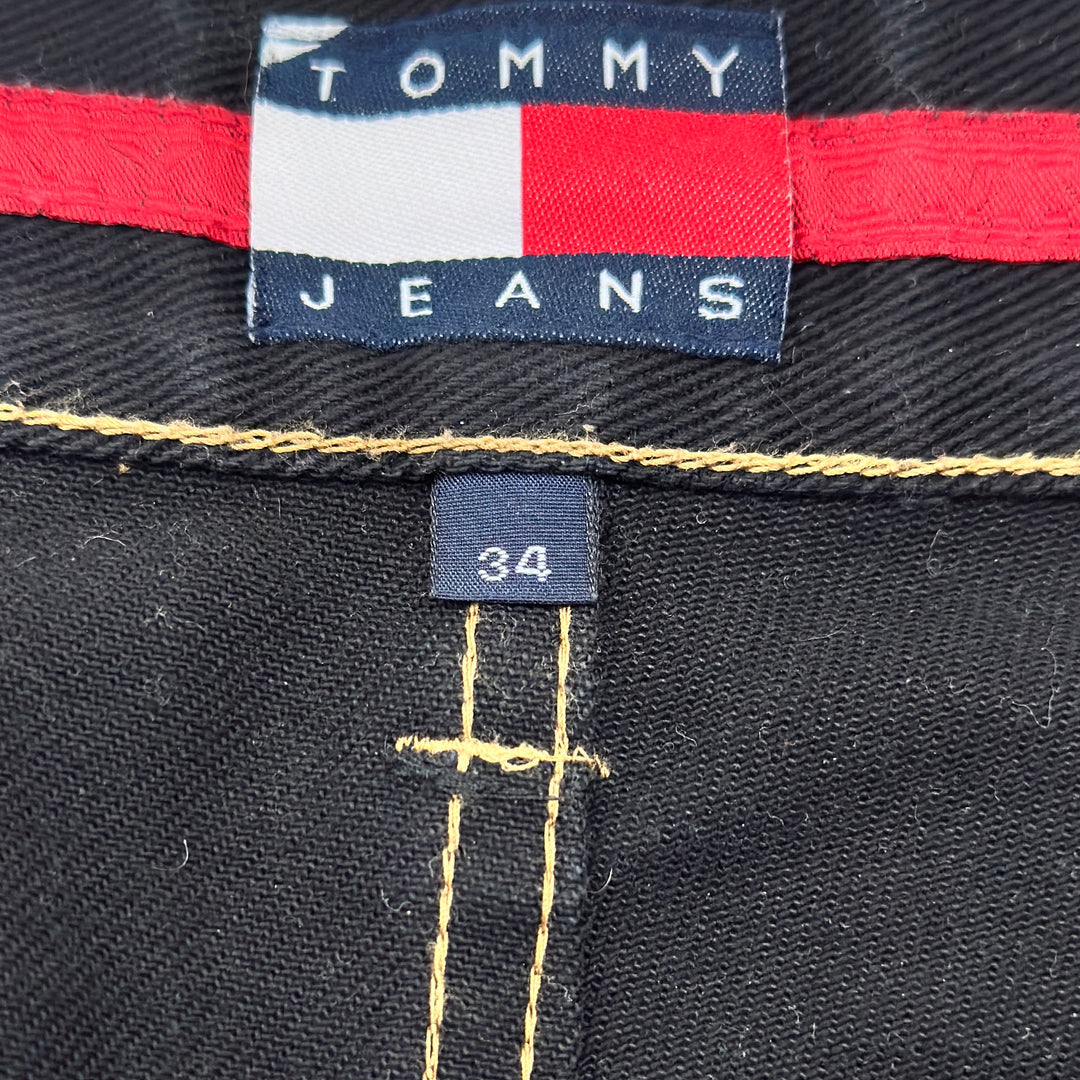 Vintage 02 Tommy Jeans Black Denim Baggy Denim Shorts - Men's 34