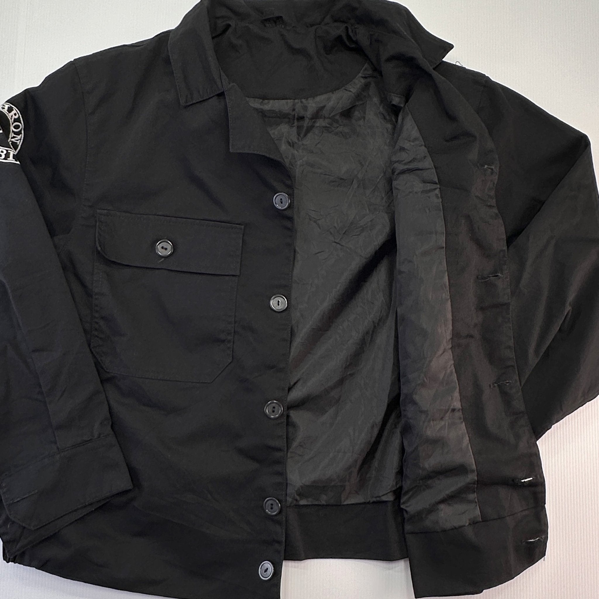 Polish Nylon Lined Security Jacket - Black - Fits Men's Large