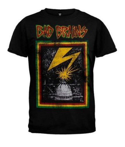 Vintage Merch T-Shirts SKU: BadBrains-DistressedCapital-Small - Great Lakes Reclaimed Denim