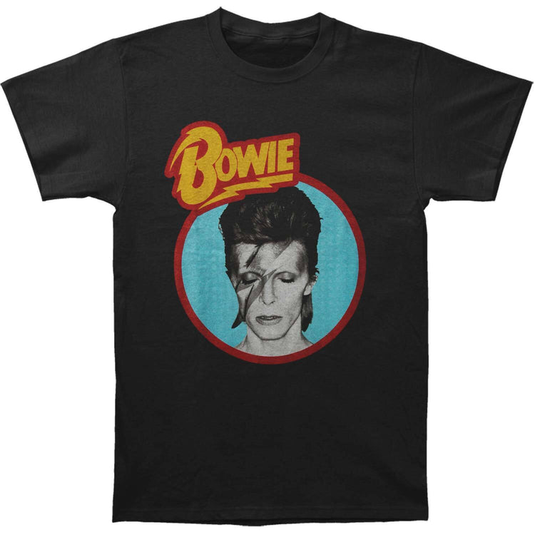 Vintage Merch T-Shirts SKU: DavidBowie-AladdinFrame-BLK-S - Great Lakes Reclaimed Denim