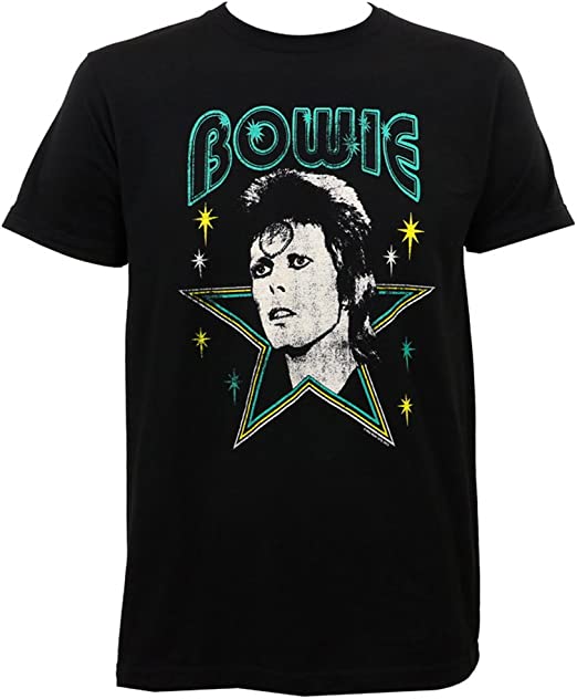 Vintage Merch T-Shirts SKU: DavidBowie-Stars-BLK-M - Great Lakes Reclaimed Denim