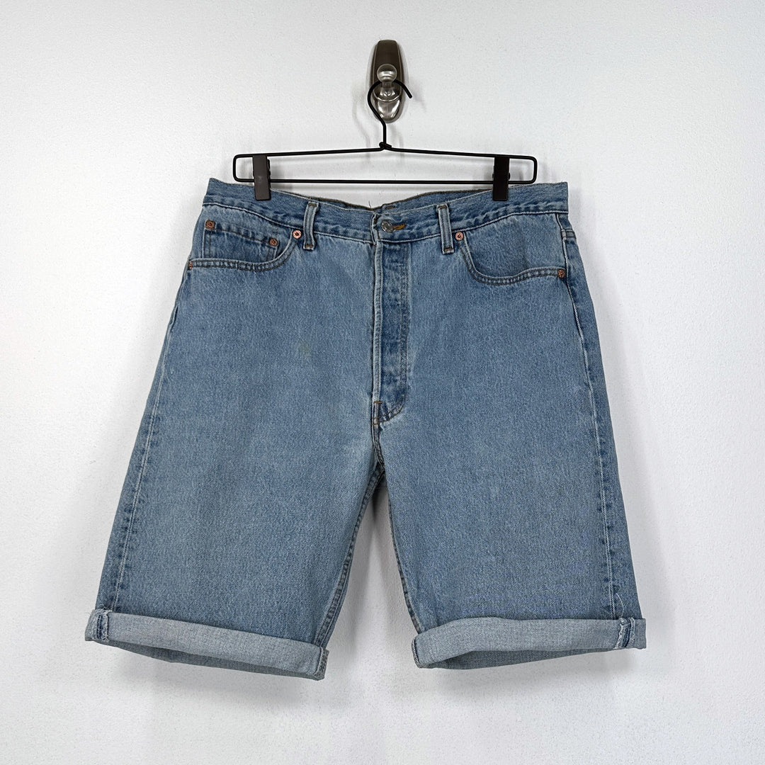 Vintage '91 Levi's 501 Shorts - Men's 34 Great Lakes Reclaimed Denim