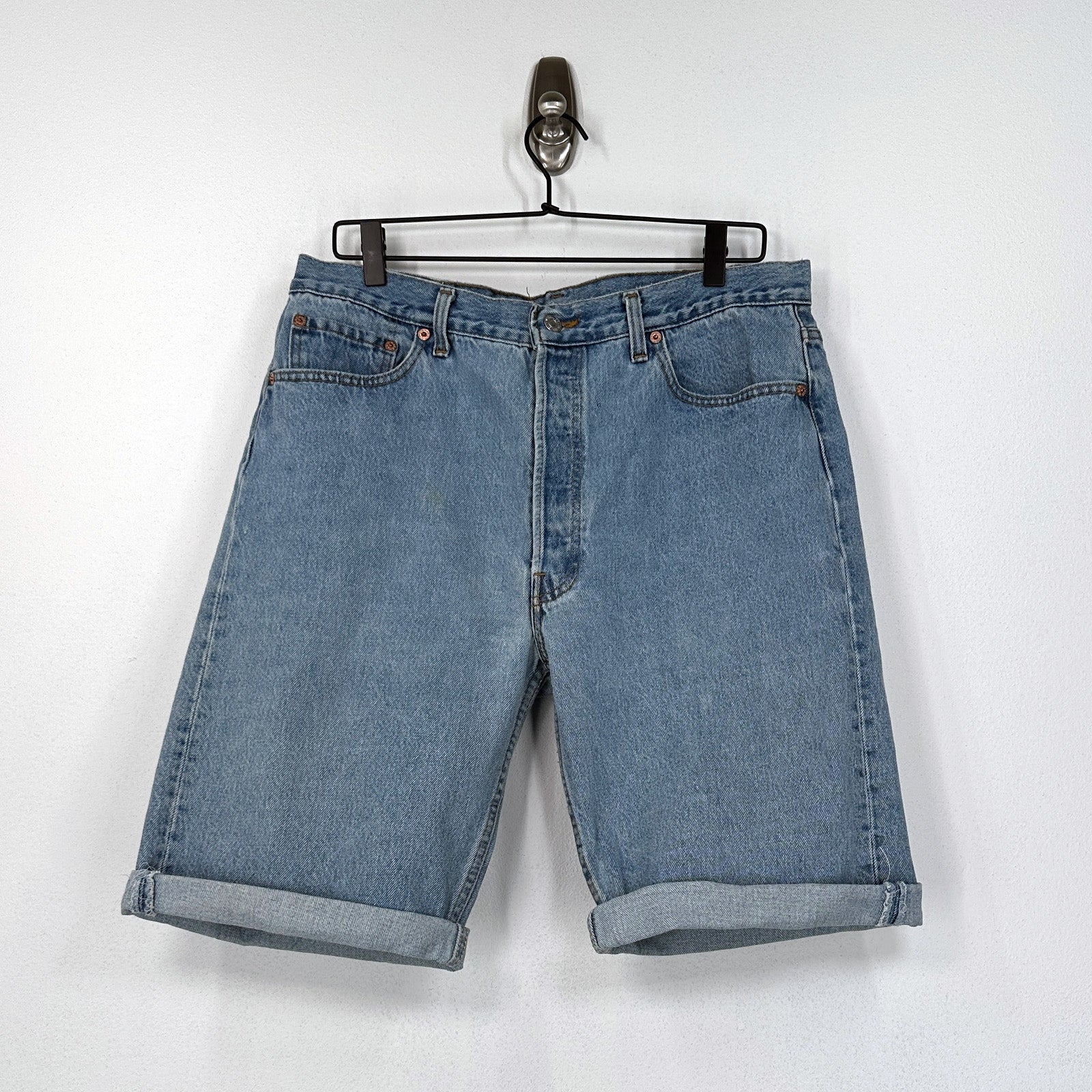 Vintage '91 Levi's 501 Shorts - Men's 34 Great Lakes Reclaimed Denim